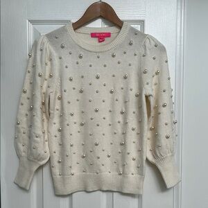 Lilly Pulitzer Ginny Pearl Sweater with Puff Sleeves